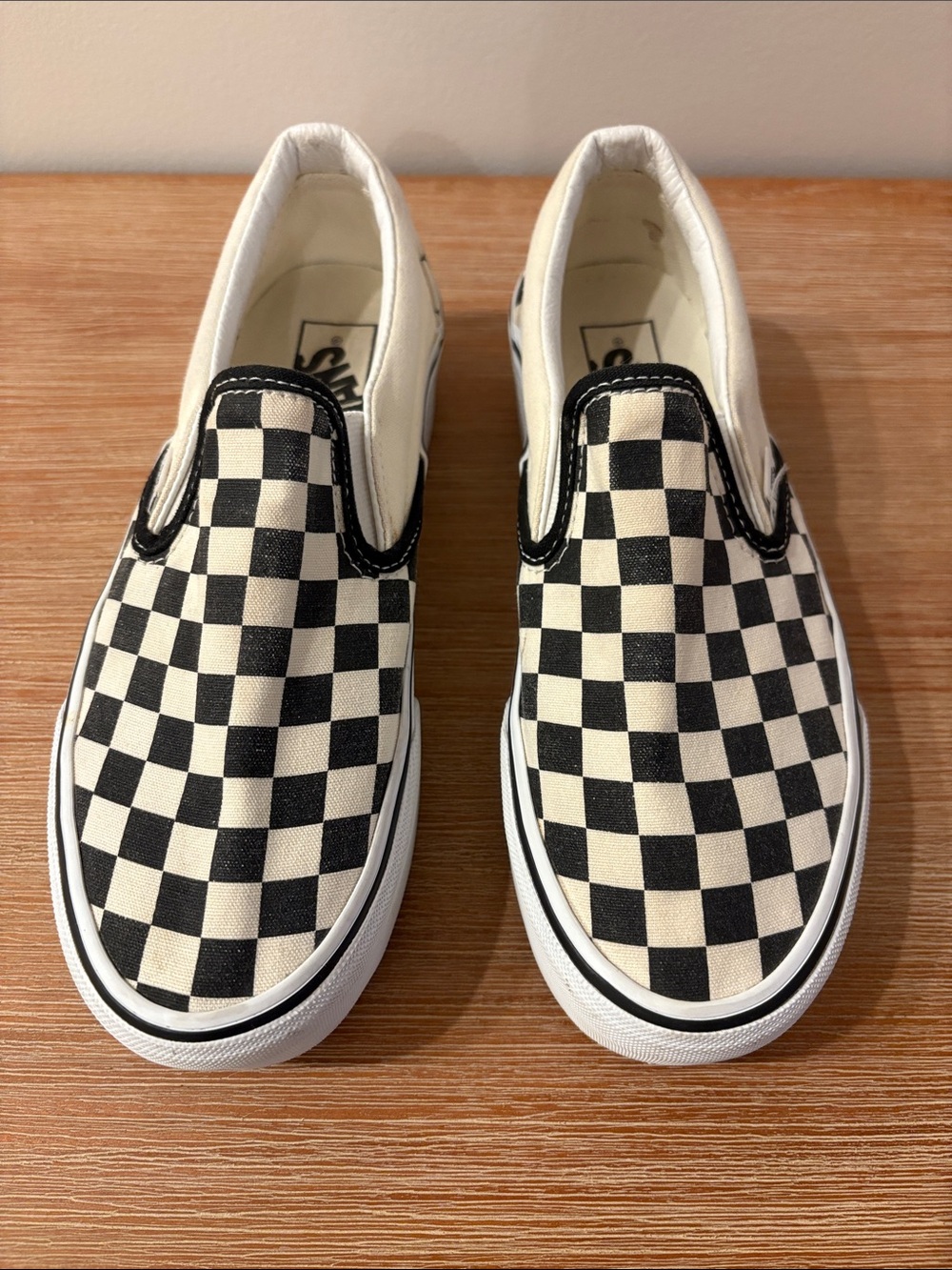Vans Black & White Checkerboard Slip-On Shoes